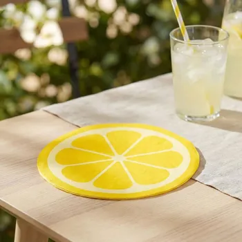 Papírový ubrousek Papírové ubrousky kulaté ALTOM DESIGN TROPICANA citron 32 cm 20 ks