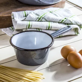 Hrnec Smaltovaný kastrol s výlevkou SILESIA RYBNIK URSA ŠEDÝ 0,5 l