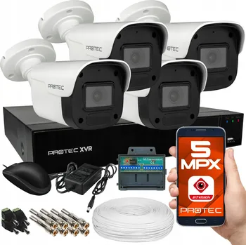 IP kamera Trubicová kamera (bullet) AHD, analogová, CVBS, HD-CVI, HD-TVI Protec PR-B5084P 5 Mpx