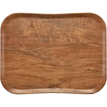 CAMBRO | podnos Wood, velikost 33 × 43 cm, hnědá oliva
