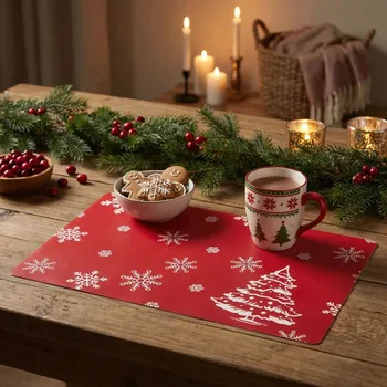 prostírání Vánoční prostírání na stůl ALTOM DESIGN ZIMOWA CHOINKA 28 × 43 cm červené