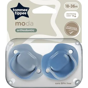 dudlíky Tommee Tippee Šidítko Silikon Moda 18-36m 2ks modré