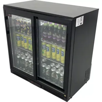 Lednice vasegastro 8166105866 Barová lednička 0,9 m 190 l se 2 skleněnými dvířky a 2 policemi černá