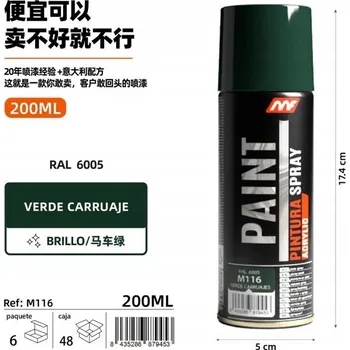 Barva ve spreji Barva ve spreji zelená kočárová 200 Ml, 6 Ks