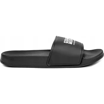 Dámské pantofle GORILLA WEAR ČERNÉ NAZOUVÁKY PRO VOLNÝ ČAS S BÍLÝM POTISKEM