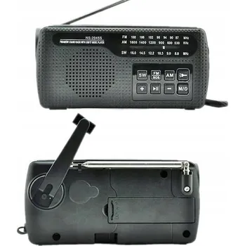 Powerbanka Tranzistorové rádio solární s kličkou, nouzová powerbanka a svítilna 3v1 pro přežití