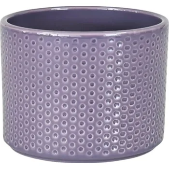 Obal na květník PILLAR SPOTS keramický lesklý d14x12cm, fialový