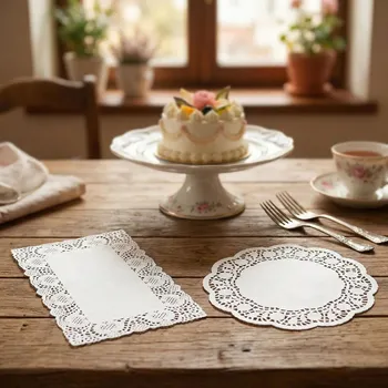 Papírový ubrousek Papírové ubrousky pod dort ALTOM DESIGN bílé 48 ks