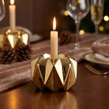 Svícen Porcelánový svícen ALTOM DESIGN 9 cm zlatý