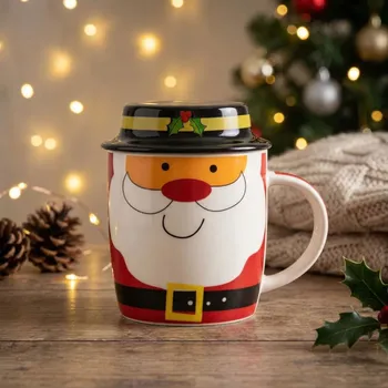 Vánoční porcelánový hrnek s víčkem ALTOM DESIGN MIKOŁAJ 400 ml