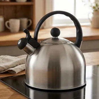 Konvice na čaj Nerezová konvice s píšťalkou na indukci ALTOM DESIGN DAILY SATIN 2,5 l stříbrná