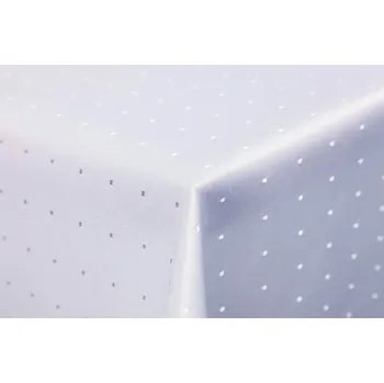 ubrus Bílý damaškový ubrus obdélníkový 130x260 cm First Tex