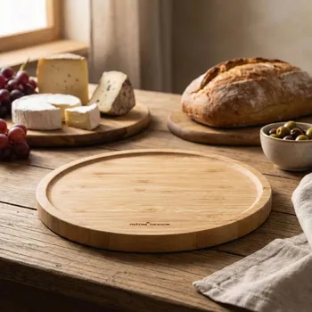 Kuchyňské prkénko Bambusové servírovací prkénko kulaté ALTOM DESIGN 24 cm