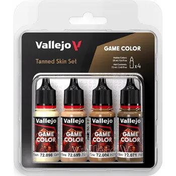Modelářská barva Barvy Vallejo 72380 Game Color Tanned Skin Set 4x18 ml, hnědé odstíny