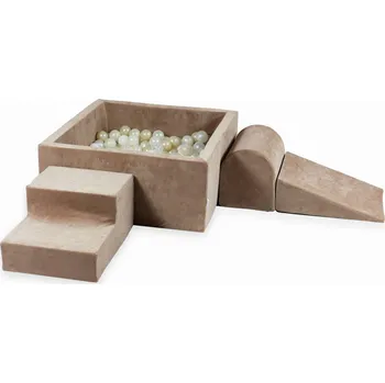 Dětské hřiště PĚNOVÉ DĚTSKÉ HŘIŠTĚ S ČTVERCOVÝM BAZÉNKEM DOMÁCÍ VÝROBA + 400 MÍČKŮ