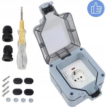 Elektrická zásuvka ZAHRADNÍ ZÁSUVKA IP66 VODĚODOLNÁ VENKOVNÍ S VYPÍNAČEM 250V