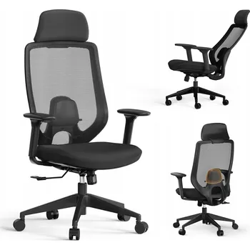 Ergonomická kancelářská židle otočná, látková, černá Sense7 Nakai