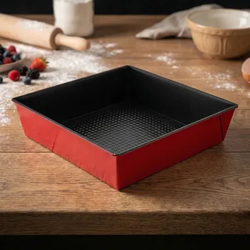 Plech na pečení Čtvercová forma na pečení s nepřilnavým povrchem ALTOM DESIGN 23,5 cm červená