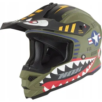 Helma na motorku Přilba N761 FLY FIGHTER, NOX, dětská (khaki, více bar., vel. L)