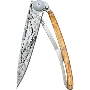 Sport Kapesní nůž Deejo 1CB074 Tattoo 37g olive wood Whale
