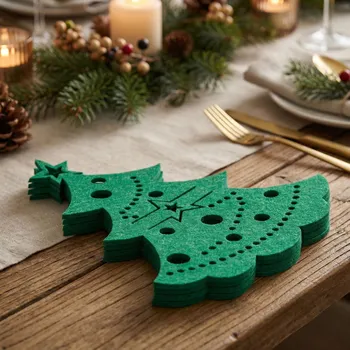 Příbor Filcové vánoční pouzdro na příbory ALTOM DESIGN CHOINKA zelené 4 ks