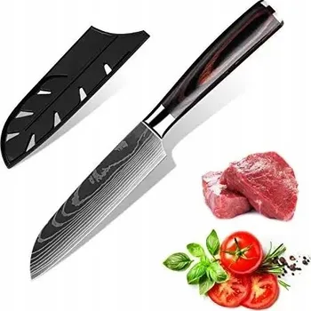 Kuchyňský nůž NÓŻ Santoku TWARDA STAL kuchyňský OSTRÝ Starke Pro Toshiro 10 cm