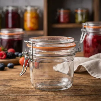 Zavařovací sklenice Hermetická skleněná dóza s klipem ALTOM DESIGN 200 ml