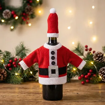 Vánoční dekorace Vánoční obal na láhev kostým Santa Clause ALTOM DESIGN 16 cm