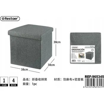 Taburet Skládací Taburet Netkaná textilie Šedý 38x38x38 cm