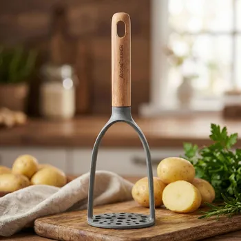 Mačkadlo na brambory Mačkadlo na brambory s dřevěnou rukojetí ALTOM DESIGN 26 cm šedé