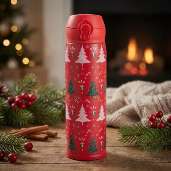 Termoska Nerezová termoska vánoční ALTOM DESIGN CHOINKI 450 ml červená