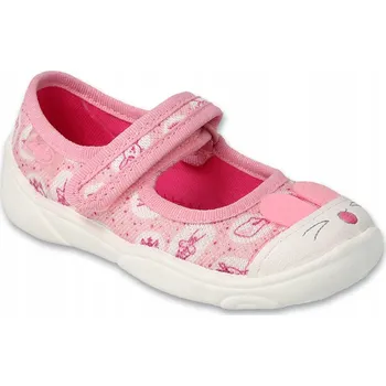 Dívčí bačkory Dětské papuče na suchý zip Befado 209P040 růžové, velikost 23