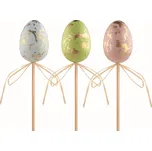 ANDĚL Velikonoční vejce plastové Se zlatým efektem 6 cm + špejle