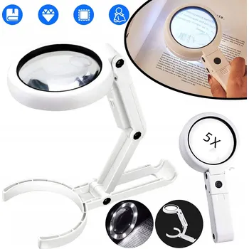 Ruční lupa na čtení 5X 11X LED s podstavcem a USB napájením FS75RC