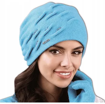 Čepice Zimní dámská ČEPICE se vzorem VLN KORÁLY Kamea PORTOFINO tyrkysová