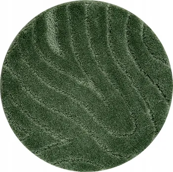 Koupelnová předložka KOUPELNOVÁ PŘEDLOŽKA kulatá 67 cm VLNY zeleň PROTISKLUZOVÁ MĚKKÁ #KPL340