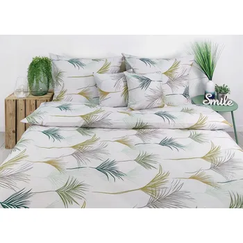 Povlečení Povlečení bavlna PREMIUM 160x200 tyrkysové listy palmy palemky 1816