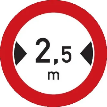 Dopravní značení Dopravní značka B15 - Zákaz vjezdu vozidel, jejichž šířka přesahuje vyznačenou mez
