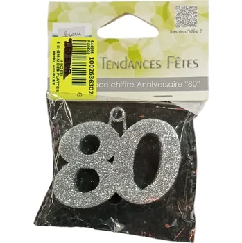 Party dekorace LEVNO Narozeninová třpitivá čislice - 80 let Rozbalev(n)o