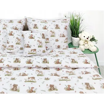 Povlečení Povlečení bavlna PREMIUM 160x200 lesní zvířátka srnky medvědi ježci