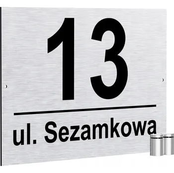 Obraz Číslo domu na zeď Adresní tabulka s číslem domu Stříbrná (2 distanční prvky)