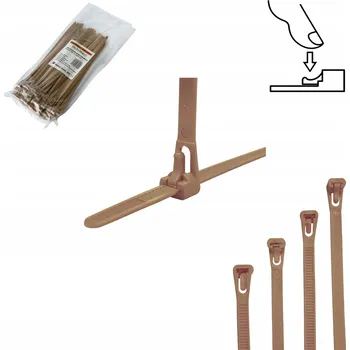 Stahovací páska STAHOVACÍ PÁSKY pásky Stahovací Pásky 4,8 x 200 mm Cappuccino 100 kusů