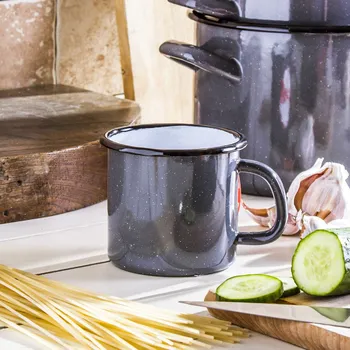 Smaltovaný hrnek SILESIA RYBNIK JABLKOšedý 0,45 l