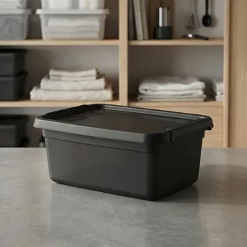 Úložný box Plastová dóza na skladování s víkem MOXOM BASESTORE COAL 12,5 l černá