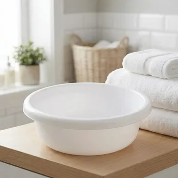 Koš na prádlo Plastová miska kulatá BENTOM CLASSIC 9 l 36 cm bílá