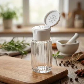 Dóza na potraviny Skleněná dóza na koření s víčkem ALTOM DESIGN 50 ml bílá