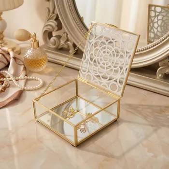 Šperkovnice Skleněná šperkovnice ALTOM DESIGN GOLDEN HONEY 12 × 12 cm zlatá
