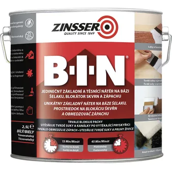 univerzální barva Protiplísňová barva na stěny a stropy blokující pachy Zinsser BIN bílá Balení: 2,5 L
