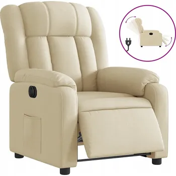 Křeslo Elektrické polohovací křeslo, krémové, potažené látkou