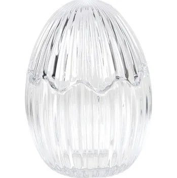 Dóza na potraviny Skleněná dóza na bonbóny ve tvaru vajíčka – 9x12 cm